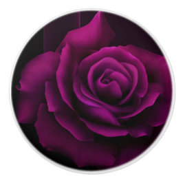 Gotisches Lila Foto einer Rose Keramikknauf