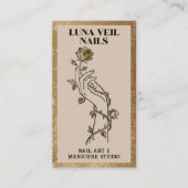 Gotisches Luxus Vintage Nagelstudio Maniküre Studi Visitenkarte (Vorderseite)