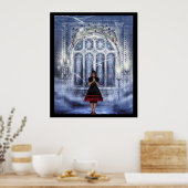 Gotisches Mädchen in einer Kathedrale Poster (Küche)