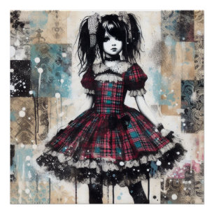 Gotisches Maiden von Tartan Poster