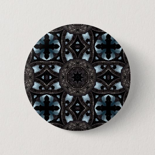 Gotisches Mittelalterkaleidoskop Button (Vorderseite)