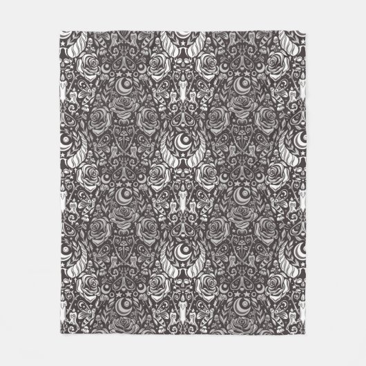 gotisches monochromes Muster Fleecedecke (Vorderseite)
