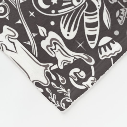 gotisches monochromes Muster Fleecedecke (Ecke)