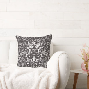 gotisches monochromes Muster Kissen