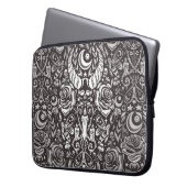 gotisches monochromes Muster Laptopschutzhülle (Vorderseite Links)
