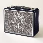 gotisches monochromes Muster Metall Brotdose (Rückseite)