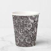 gotisches monochromes Muster Pappbecher (Rückseite)