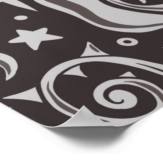 gotisches monochromes Muster Poster (Ecke)