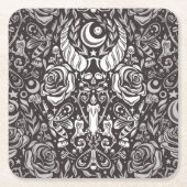 gotisches monochromes Muster Rechteckiger Pappuntersetzer (Vorderseite)