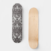 gotisches monochromes Muster Skateboard (Vorderseite)