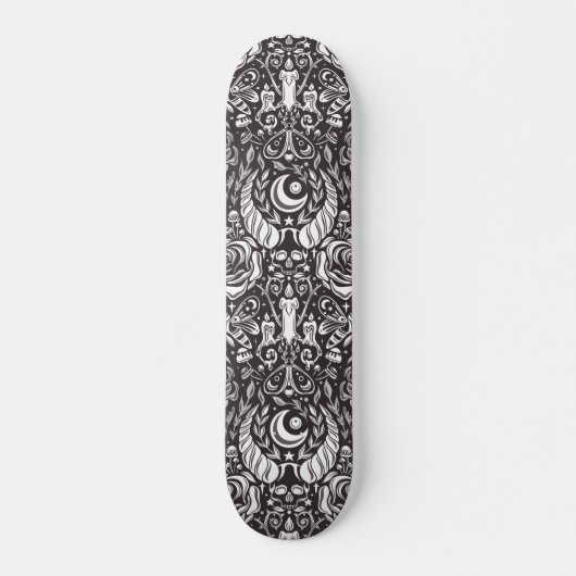 gotisches monochromes Muster Skateboard (Vorne)