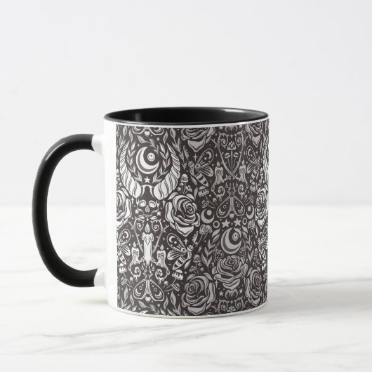 gotisches monochromes Muster Tasse (Links)