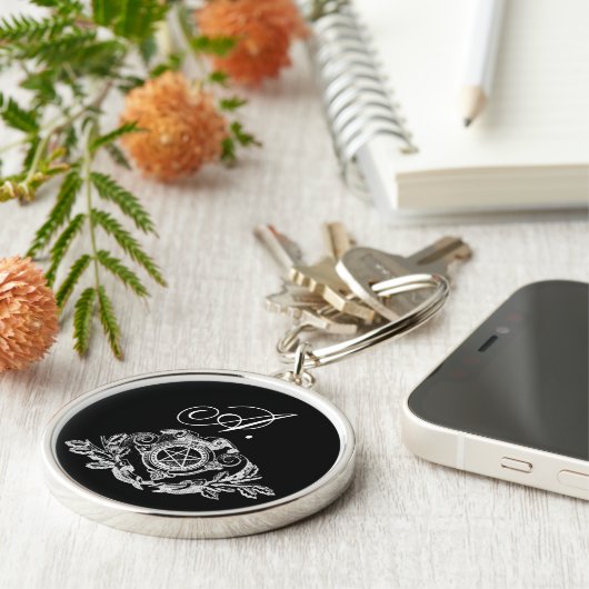 Gotisches Monogramm-Pentagramm Schlüsselanhänger (Seite)