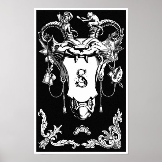 Gotisches Monster antike architektonische Dekorati Poster (Vorne)