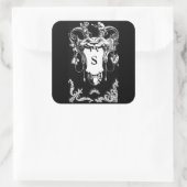 Gotisches Monster antike architektonische Dekorati Quadratischer Aufkleber (Tasche)