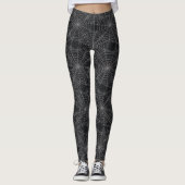 Gotisches Muster aus schwarzem und grauem Spinnenn Leggings (Vorderseite)