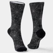 Gotisches Muster aus schwarzem und grauem Spinnenn Socken (Gewinkelt)