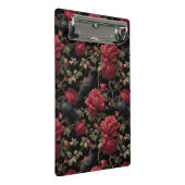 Gotisches Muster mit Rote Rosen und Krähen Mini Klemmbrett (Schrägansicht)