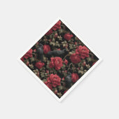 Gotisches Muster mit Rote Rosen und Krähen Serviette (Ecke)