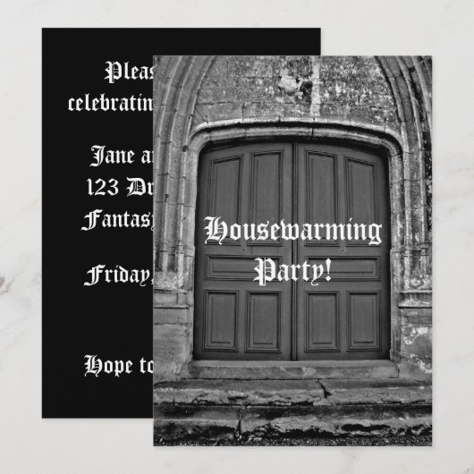 Gotisches Party Einladung (Vorne/Hinten)