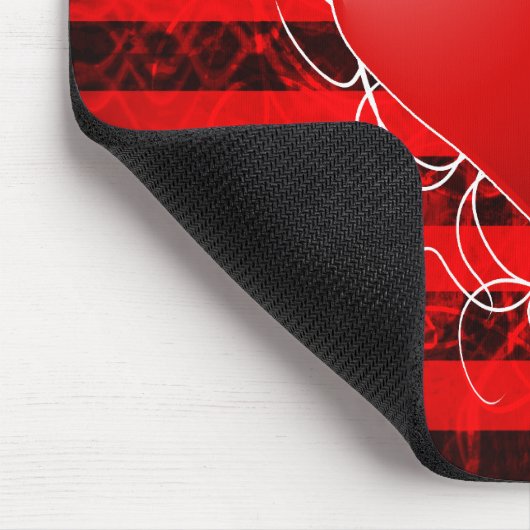 Gotisches Punkemo rotes Herz mit schwarzen Mousepad (Ecke)