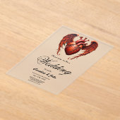 Gotisches Rotes Herz mit Rose - Dunkle Romantik Acryleinladungen (Ablage )