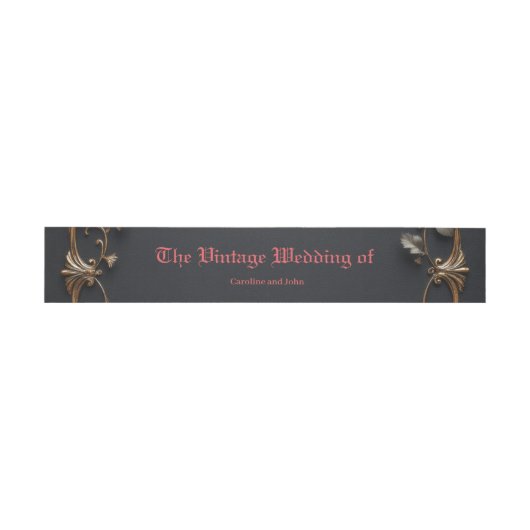 Gotisches Rotes Herz mit Rose - Dunkle Romantik Einladungsbanderole (Flach)