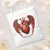 Gotisches Rotes Herz mit Rose - Dunkle Romantik Geschenktütchen (Ausgeschnitten)