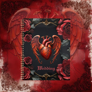 Gotisches Rotes Herz mit Rose - Dunkle Romantik Planer