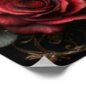 Gotisches Rotes Herz mit Rose - Dunkle Romantik Poster (Ecke)