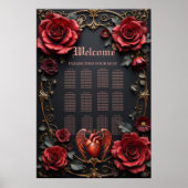Gotisches Rotes Herz mit Rose - Dunkle Romantik Poster (Vorne)