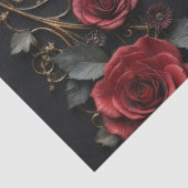 Gotisches Rotes Herz mit Rose - Dunkle Romantik Seidenpapier (Detail)