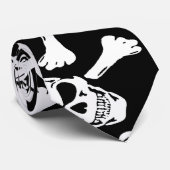 GOTISCHES SCHÄDEL-KNOCHEN-MUSTER KRAWATTE (Gerollt)