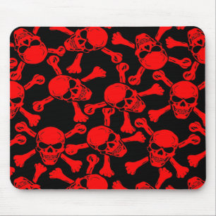 GOTISCHES SCHÄDEL-KNOCHEN-MUSTER MOUSEPAD