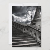 Gotisches Schloss-Schwarzweiss-Halloween-Party Einladung (Vorderseite)