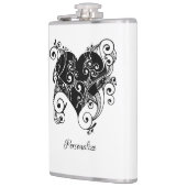 Gotisches Schwarzes Herz Tattoo Art Design Persona Flachmann (Links)