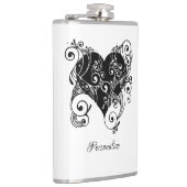 Gotisches Schwarzes Herz Tattoo Art Design Persona Flachmann (Rechts)