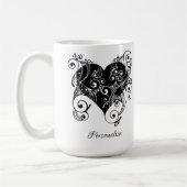 Gotisches Schwarzes Herz Tattoo Art Design Persona Kaffeetasse (Links)