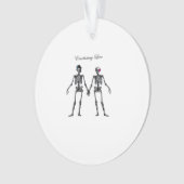 Gotisches Skeleton Couple (Old Pink) Classic Ornament (Vorderseite)