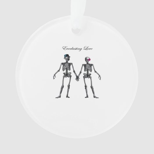 Gotisches Skeleton Couple (Old Pink) Classic Ornament (Vorderseite)