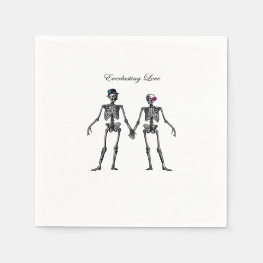 Gotisches Skeleton Couple (Old Pink) Classic Serviette (Vorderseite)