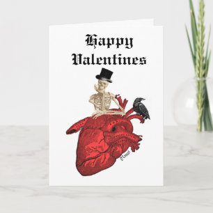 Gotisches Skelett & Herz Valentinstag Feiertagskarte