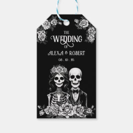 Gotisches Skelett Hochzeitspaar Geschenk Tag Geschenkanhänger