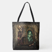 Gotisches Skelett mit großem Buch Tasche (Vorderseite)