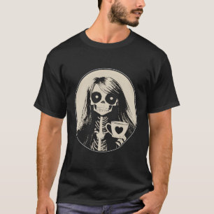 Gotisches Skelett mit Kaffee T-Shirt