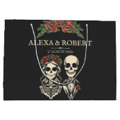 Gotisches Skelett Rose Hochzeitsfeiern Große Geschenktüte (Rückseite)