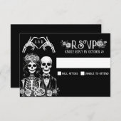 Gotisches Skelett RSVP Karte (Vorne/Hinten)