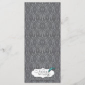 Gotisches Skelettmenü für Hochzeiten und Rose Menükarte (Rückseite)