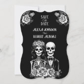 Gotisches Skelettpaar bei einer Hochzeit Save The Date (Vorderseite)