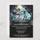 Gotisches Skelettpaar zwischen Hochzeit und Wester Einladung (Vorderseite)